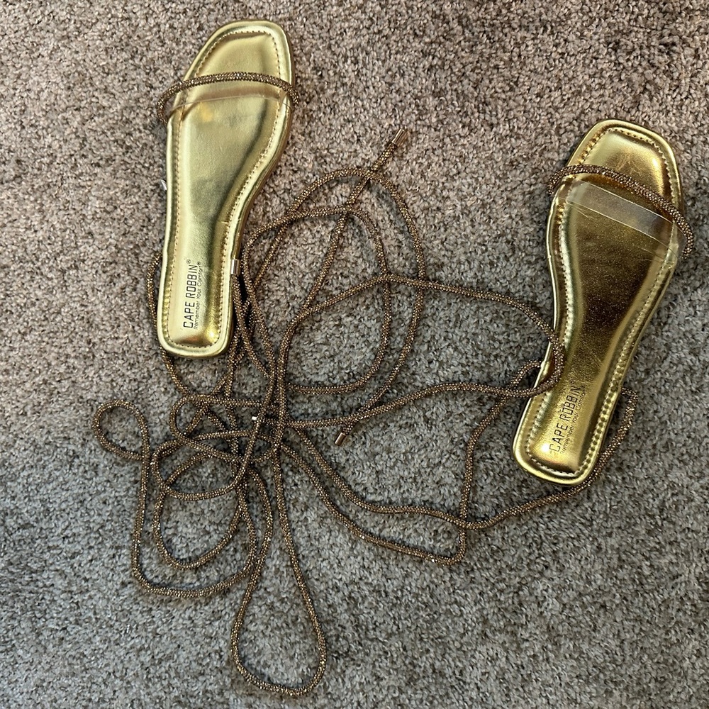 Cape Robbin Gold Metallic Sandals